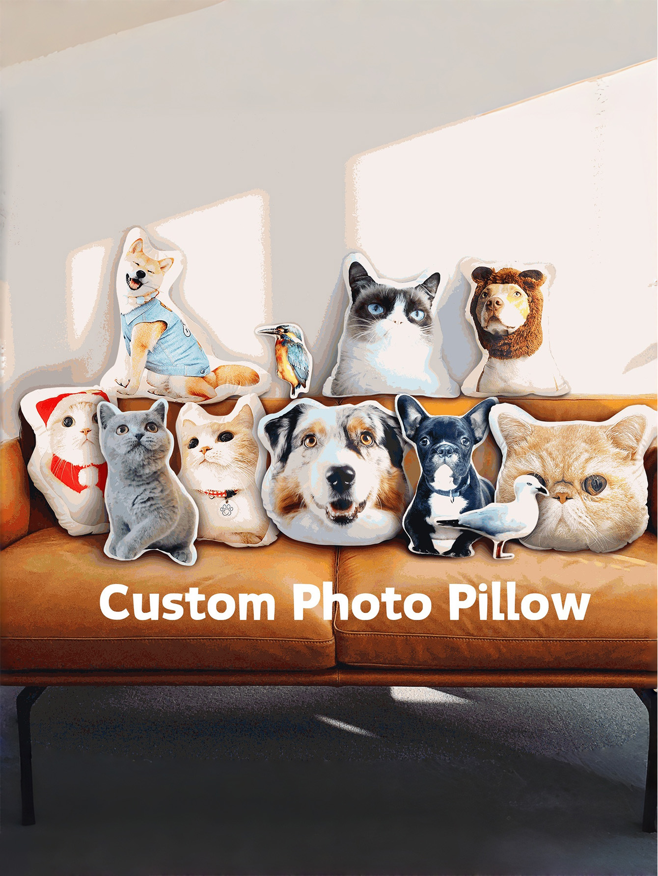 Personalized pet photo pillow
